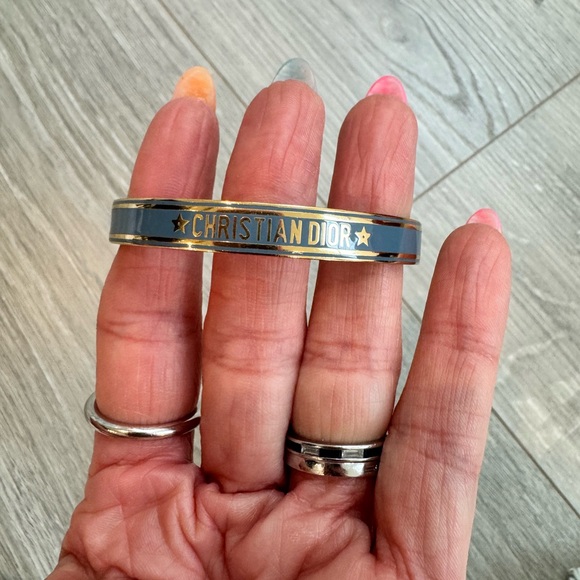 Christian Dior blue enamel code bangle fits a small wrist; worn once - Picture 1 of 4